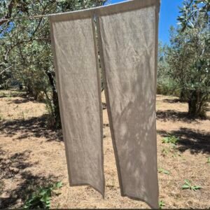 Natural Undyed Linen Noren | Raw Belarus Linen Room Divider | Japanese Door Curtain