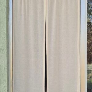 Natural Undyed Cotton Noren Curtain – Minimalist Japanese Room Divider, Eco-Friendly Dual Panel